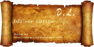 Dérer Lolita névjegykártya